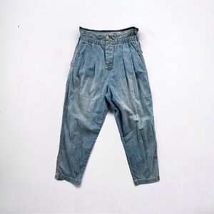 Free people paper bag high rise taper leg jeans